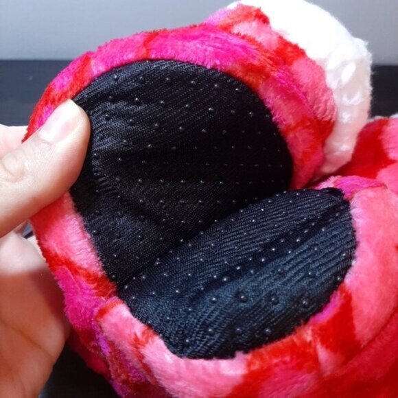 NEW Thermal Heart Print Winter Slipper Socks Knit Fleece Slip Resistant - Picture 5 of 6